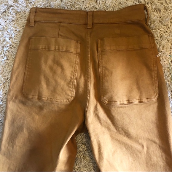 Everlane The Straight Leg Crop High Waist Pants - Ochre Mustard Yellow 6S - Picture 8 of 9